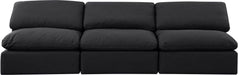 Meridian Furniture - Indulge 105" Black Linen Textured Fabric Upholstered 3pc. Armless Sofa - 141Black-S3 - GreatFurnitureDeal