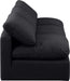 Meridian Furniture - Indulge 105" Black Linen Textured Fabric Upholstered 3pc. Armless Sofa - 141Black-S3 - GreatFurnitureDeal