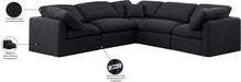 Meridian Furniture - Indulge 105" Black Linen Textured Fabric Upholstered 5pc. Sectional - 141Black-Sec5C - GreatFurnitureDeal