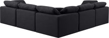 Meridian Furniture - Indulge 105" Black Linen Textured Fabric Upholstered 5pc. Sectional - 141Black-Sec5C - GreatFurnitureDeal