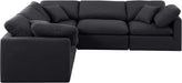 Meridian Furniture - Indulge 105" Black Linen Textured Fabric Upholstered 5pc. Sectional - 141Black-Sec5C - GreatFurnitureDeal