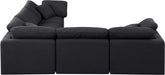 Meridian Furniture - Indulge 105" Black Linen Textured Fabric Upholstered 5pc. Sectional - 141Black-Sec5C - GreatFurnitureDeal
