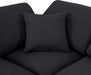 Meridian Furniture - Indulge 105" Black Linen Textured Fabric Upholstered 5pc. Sectional - 141Black-Sec5C - GreatFurnitureDeal