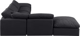 Meridian Furniture - Indulge 140" Black Linen Textured Fabric Upholstered 6pc. Sectional - 141Black-Sec6E - GreatFurnitureDeal