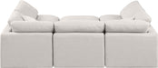 Meridian Furniture - Indulge 105" Cream Linen Textured Fabric Upholstered 6pc. Sectional - 141Cream-Sec6C - GreatFurnitureDeal