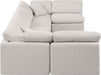 Meridian Furniture - Indulge 140" Cream Linen Textured Fabric Upholstered 6pc. Sectional - 141Cream-Sec6D - GreatFurnitureDeal