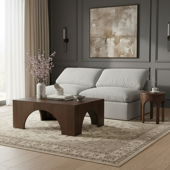 Meridian Furniture - Indulge 70" Grey Linen Textured Fabric Upholstered 2pc. Armless Loveseat - 141Grey-S2 - GreatFurnitureDeal