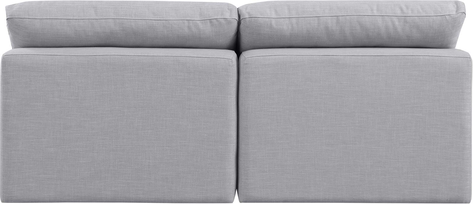 Meridian Furniture - Indulge 70" Grey Linen Textured Fabric Upholstered 2pc. Armless Loveseat - 141Grey-S2 - GreatFurnitureDeal