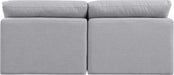 Meridian Furniture - Indulge 70" Grey Linen Textured Fabric Upholstered 2pc. Armless Loveseat - 141Grey-S2 - GreatFurnitureDeal
