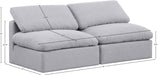 Meridian Furniture - Indulge 70" Grey Linen Textured Fabric Upholstered 2pc. Armless Loveseat - 141Grey-S2 - GreatFurnitureDeal