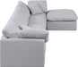 Meridian Furniture - Indulge 140" Grey Linen Textured Fabric Upholstered 5pc. Sectional - 141Grey-Sec5A - GreatFurnitureDeal