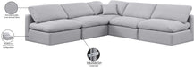 Meridian Furniture - Indulge 105" Grey Linen Textured Fabric Upholstered 5pc. Sectional - 141Grey-Sec5B - GreatFurnitureDeal