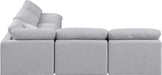 Meridian Furniture - Indulge 105" Grey Linen Textured Fabric Upholstered 5pc. Sectional - 141Grey-Sec5B - GreatFurnitureDeal