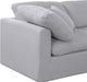 Meridian Furniture - Indulge 105" Grey Linen Textured Fabric Upholstered 5pc. Sectional - 141Grey-Sec5B - GreatFurnitureDeal