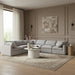 Meridian Furniture - Indulge 140" Grey Linen Textured Fabric Upholstered 6pc. Sectional - 141Grey-Sec6A - GreatFurnitureDeal