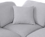 Meridian Furniture - Indulge 140" Grey Linen Textured Fabric Upholstered 6pc. Sectional - 141Grey-Sec6A - GreatFurnitureDeal