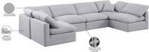 Meridian Furniture - Indulge 140" Grey Linen Textured Fabric Upholstered 6pc. Sectional - 141Grey-Sec6D - GreatFurnitureDeal