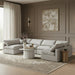 Meridian Furniture - Indulge 140" Grey Linen Textured Fabric Upholstered 6pc. Sectional - 141Grey-Sec6D - GreatFurnitureDeal
