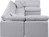 Meridian Furniture - Indulge 140" Grey Linen Textured Fabric Upholstered 6pc. Sectional - 141Grey-Sec6D - GreatFurnitureDeal