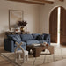 Meridian Furniture - Indulge 105" Navy Linen Textured Fabric Upholstered 3pc. Sofa - 141Navy-S105 - GreatFurnitureDeal