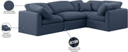 Meridian Furniture - Indulge 105" Navy Linen Textured Fabric Upholstered 4pc. Sectional - 141Navy-Sec4C - GreatFurnitureDeal