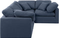 Meridian Furniture - Indulge 105" Navy Linen Textured Fabric Upholstered 4pc. Sectional - 141Navy-Sec4C - GreatFurnitureDeal