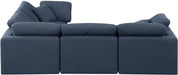 Meridian Furniture - Indulge 105" Navy Linen Textured Fabric Upholstered 4pc. Sectional - 141Navy-Sec4C - GreatFurnitureDeal