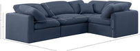 Meridian Furniture - Indulge 105" Navy Linen Textured Fabric Upholstered 4pc. Sectional - 141Navy-Sec4C - GreatFurnitureDeal