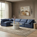 Meridian Furniture - Indulge 140" Navy Linen Textured Fabric Upholstered 5pc. Sectional - 141Navy-Sec5D - GreatFurnitureDeal