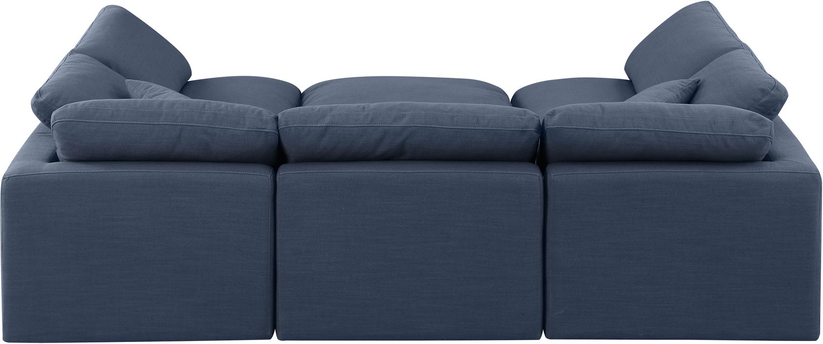 Meridian Furniture - Indulge 105" Navy Linen Textured Fabric Upholstered 6pc. Sectional - 141Navy-Sec6C - GreatFurnitureDeal