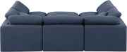 Meridian Furniture - Indulge 105" Navy Linen Textured Fabric Upholstered 6pc. Sectional - 141Navy-Sec6C - GreatFurnitureDeal