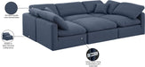 Meridian Furniture - Indulge 105" Navy Linen Textured Fabric Upholstered 6pc. Sectional - 141Navy-Sec6C - GreatFurnitureDeal