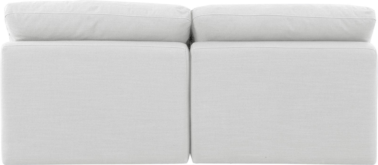 Meridian Furniture - Indulge 70" White Linen Textured Fabric Upholstered 2pc. Armless Loveseat - 141White-S2 - GreatFurnitureDeal
