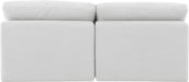 Meridian Furniture - Indulge 70" White Linen Textured Fabric Upholstered 2pc. Armless Loveseat - 141White-S2 - GreatFurnitureDeal