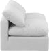 Meridian Furniture - Indulge 70" White Linen Textured Fabric Upholstered 2pc. Armless Loveseat - 141White-S2 - GreatFurnitureDeal