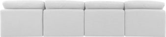 Meridian Furniture - Indulge 140" White Linen Textured Fabric Upholstered 4pc. Armless Sofa - 141White-S4 - GreatFurnitureDeal