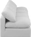 Meridian Furniture - Indulge 140" White Linen Textured Fabric Upholstered 4pc. Armless Sofa - 141White-S4 - GreatFurnitureDeal
