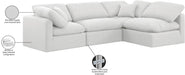Meridian Furniture - Indulge 105" White Linen Textured Fabric Upholstered 4pc. Sectional - 141White-Sec4B - GreatFurnitureDeal