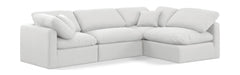Meridian Furniture - Indulge 105" White Linen Textured Fabric Upholstered 4pc. Sectional - 141White-Sec4B - GreatFurnitureDeal