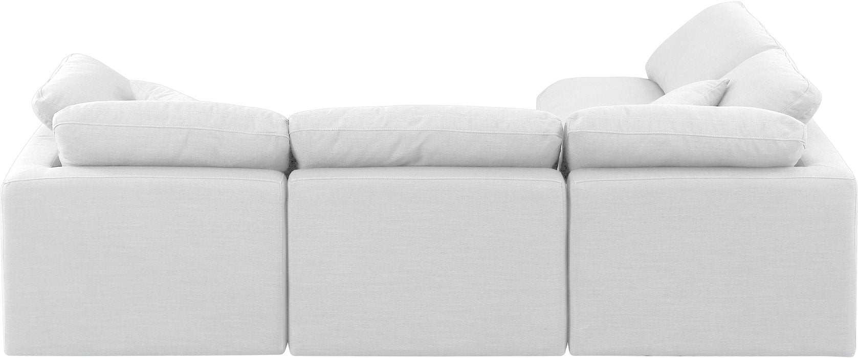 Meridian Furniture - Indulge 105" White Linen Textured Fabric Upholstered 4pc. Sectional - 141White-Sec4B - GreatFurnitureDeal