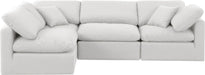 Meridian Furniture - Indulge 105" White Linen Textured Fabric Upholstered 4pc. Sectional - 141White-Sec4B - GreatFurnitureDeal