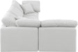 Meridian Furniture - Indulge 105" White Linen Textured Fabric Upholstered 4pc. Sectional - 141White-Sec4B - GreatFurnitureDeal
