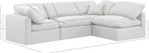 Meridian Furniture - Indulge 105" White Linen Textured Fabric Upholstered 4pc. Sectional - 141White-Sec4B - GreatFurnitureDeal