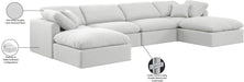 Meridian Furniture - Indulge 140" White Linen Textured Fabric Upholstered 6pc. Sectional - 141White-Sec6B - GreatFurnitureDeal