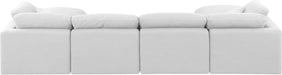 Meridian Furniture - Indulge 140" White Linen Textured Fabric Upholstered 6pc. Sectional - 141White-Sec6B - GreatFurnitureDeal