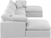 Meridian Furniture - Indulge 140" White Linen Textured Fabric Upholstered 6pc. Sectional - 141White-Sec6B - GreatFurnitureDeal