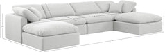 Meridian Furniture - Indulge 140" White Linen Textured Fabric Upholstered 6pc. Sectional - 141White-Sec6B - GreatFurnitureDeal