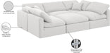 Meridian Furniture - Indulge 105" White Linen Textured Fabric Upholstered 6pc. Sectional - 141White-Sec6C - GreatFurnitureDeal