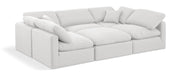 Meridian Furniture - Indulge 105" White Linen Textured Fabric Upholstered 6pc. Sectional - 141White-Sec6C - GreatFurnitureDeal