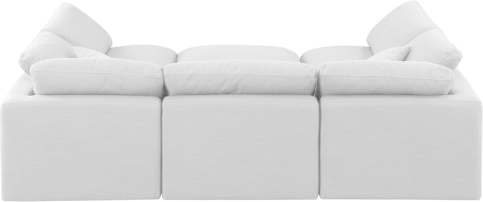 Meridian Furniture - Indulge 105" White Linen Textured Fabric Upholstered 6pc. Sectional - 141White-Sec6C - GreatFurnitureDeal